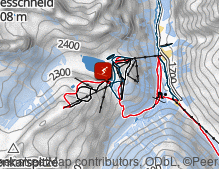Karte: Skigebiet Pitztaler Gletscher - Rifflsee / Area sciistica Ghiacciaio Pitztal - Rifflsee