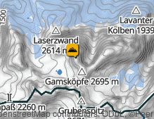 Karte: Große Sandspitze / Grosse Sandspitze