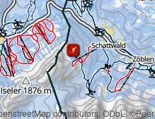 Karte: Skischaukel Schattwald-Zöblen / area sciistica Schattwald-Zöblen