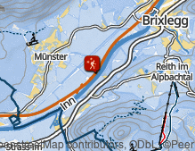 Karte: Winterwanderweg und Rodelbahn Reither Kogel