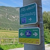 drau radweg beschilderung bei nikolsdorf